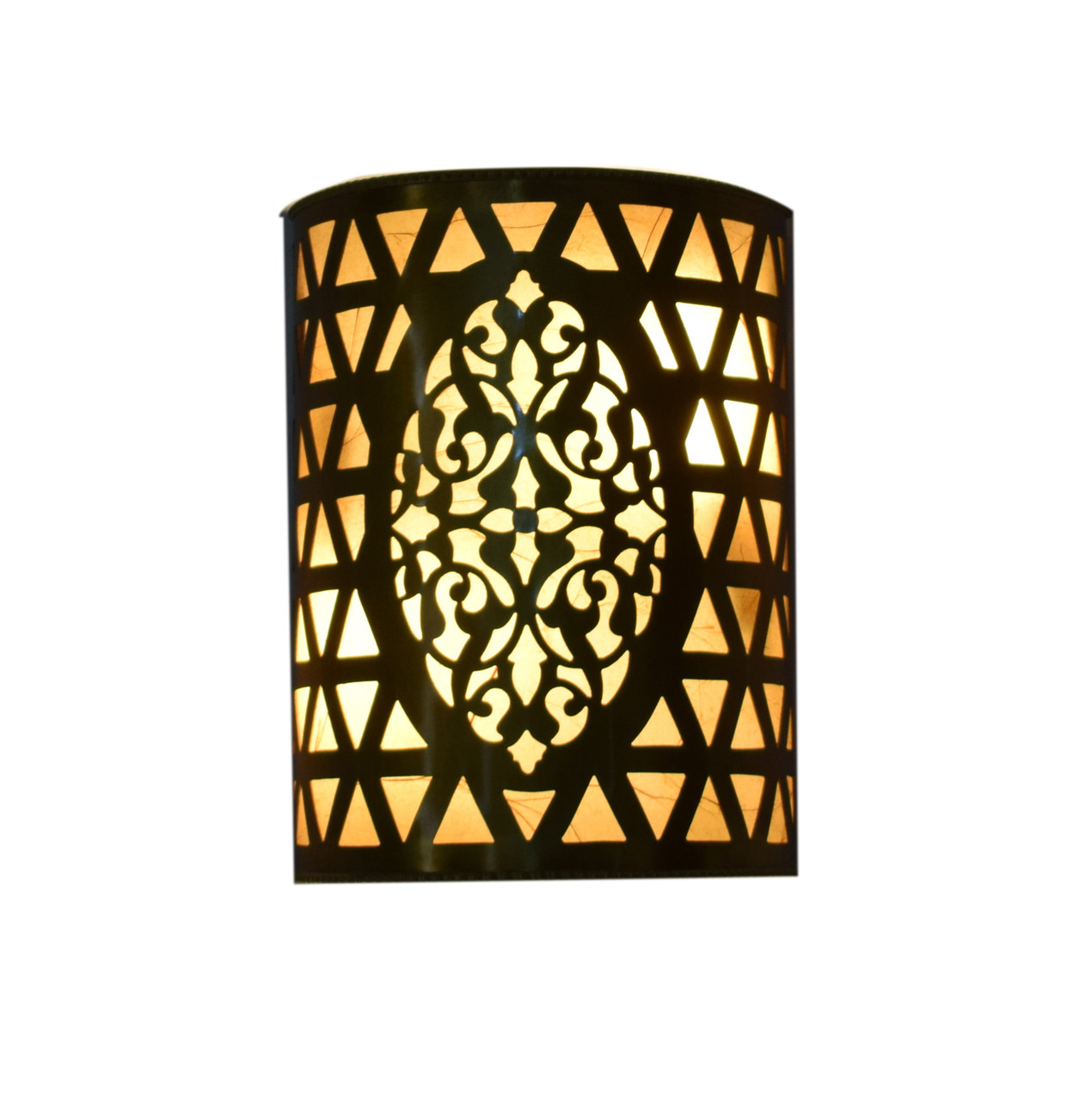 2 Moroccan Matte Gold Brass Wall Lamps/Sconces | E Kenoz