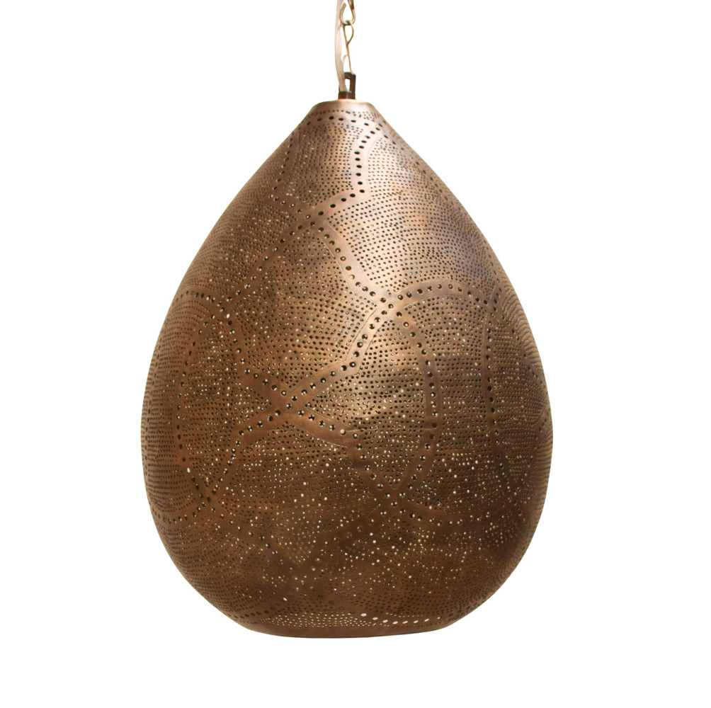 Gold Brass Pendant Light Fixture – Moroccan chandelier-style ceiling lantern handcrafted from brass, perfect for kitchen, patio, porch, or entryway lighting with warm golden glow.