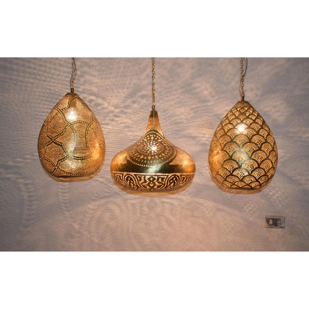 Brass pendant chandelier for rustic boho kitchen decor