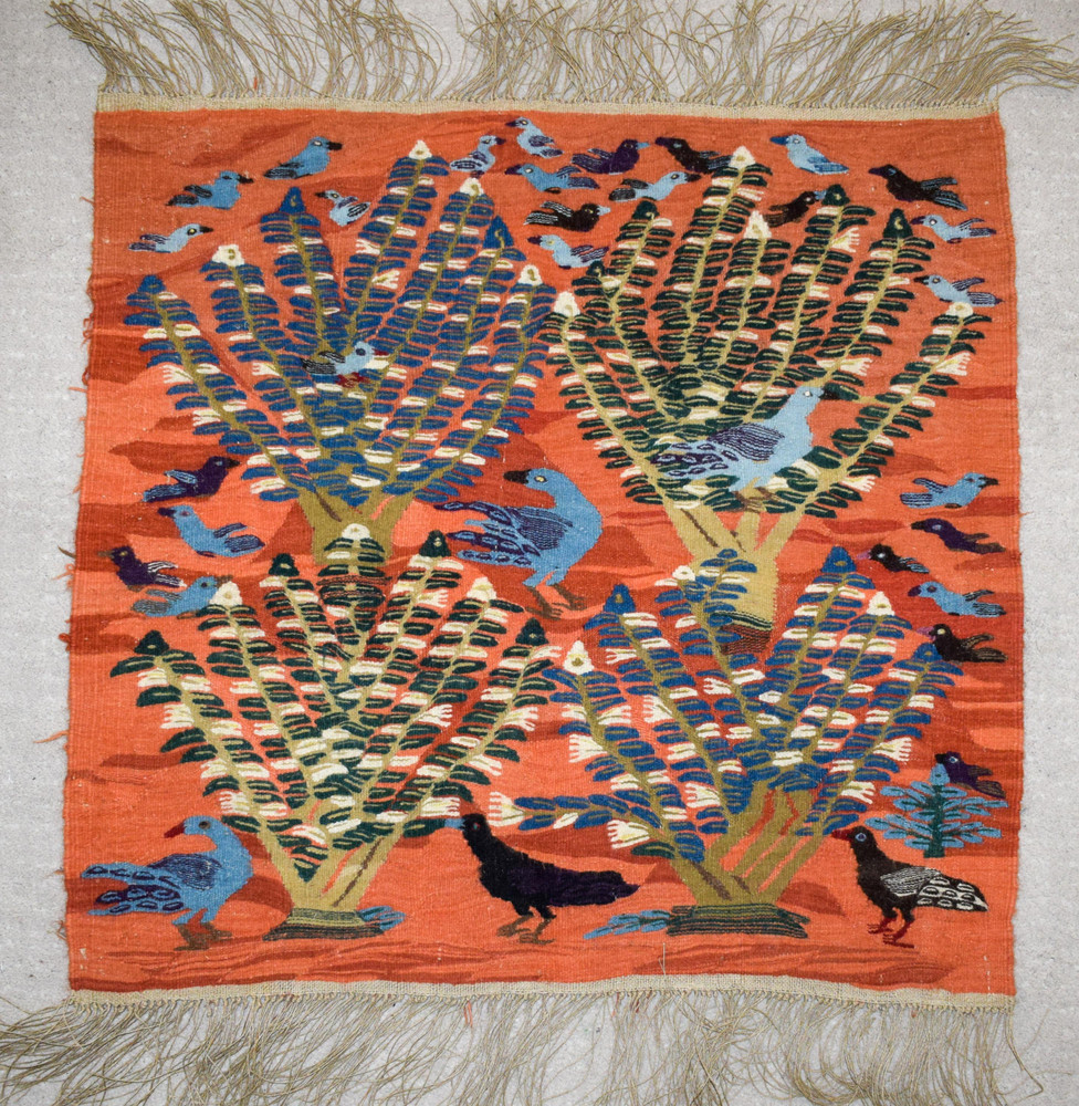 Egyptian Kilim Tapestry Wall Hanging Handwoven Wool Decor Art Folk Art 2.8FT
