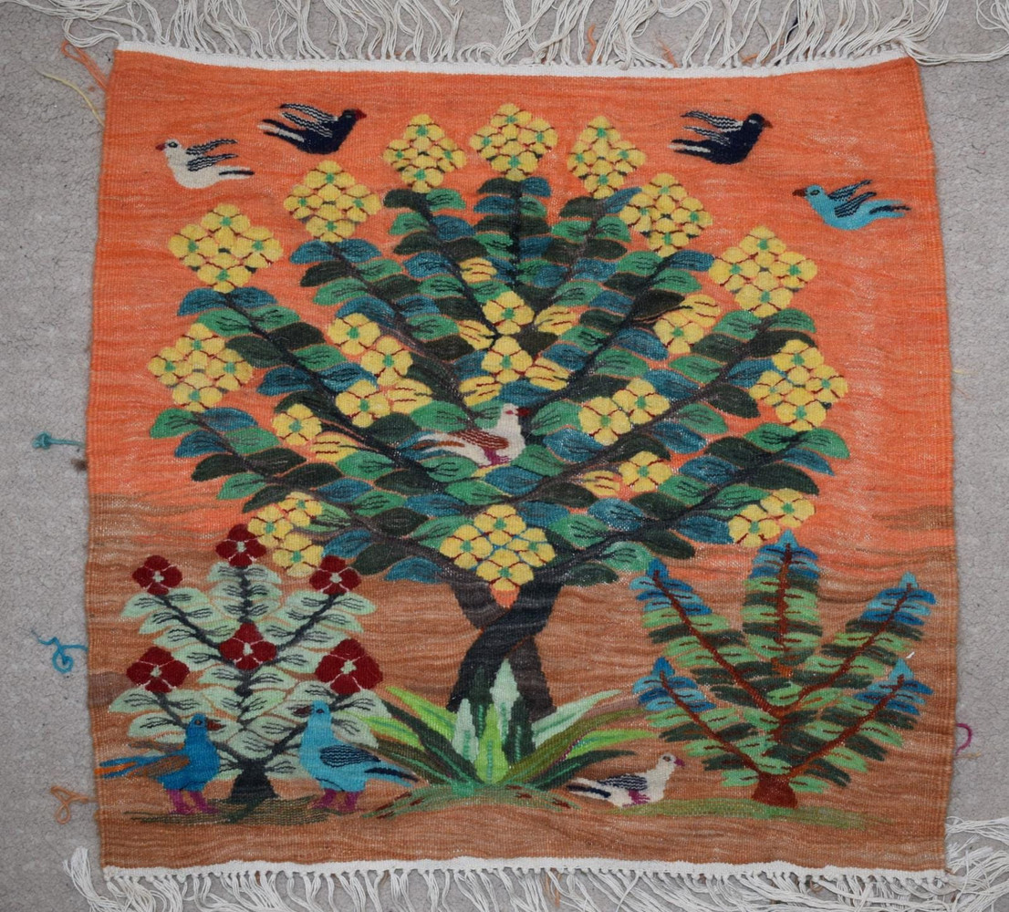 Hand woven 1.8 ft wall hanging tapestry-egyptian folk art-home decor kilim rug-