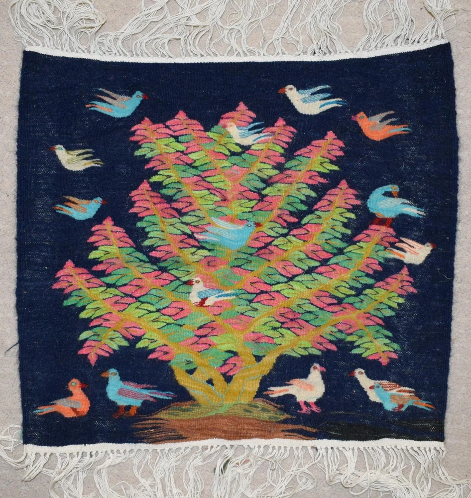 Hand woven 1.8 ft wall hanging tapestry-egyptian folk art-home decor kilim rug