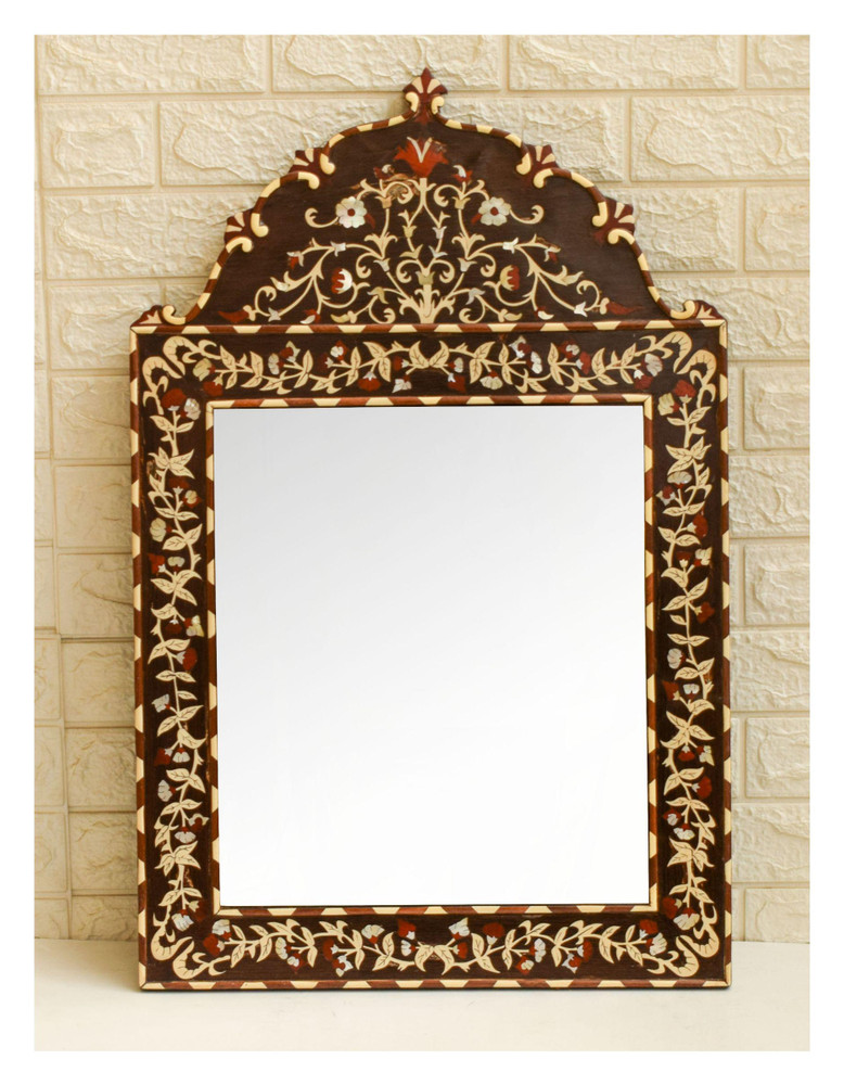 Moroccan Floral Inlay Mirror 30 in