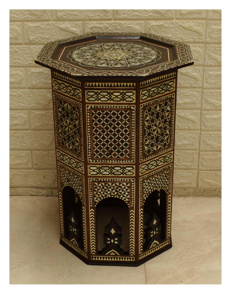 Octagonal Table, Dense Star Medallion, 24.5 in