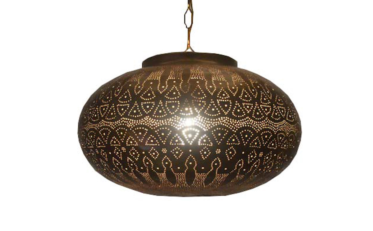 boho brass ceiling light