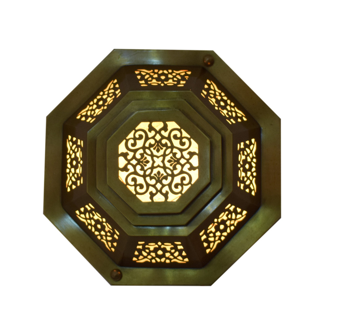 Moroccan Matte Gold Brass Wall Sconce