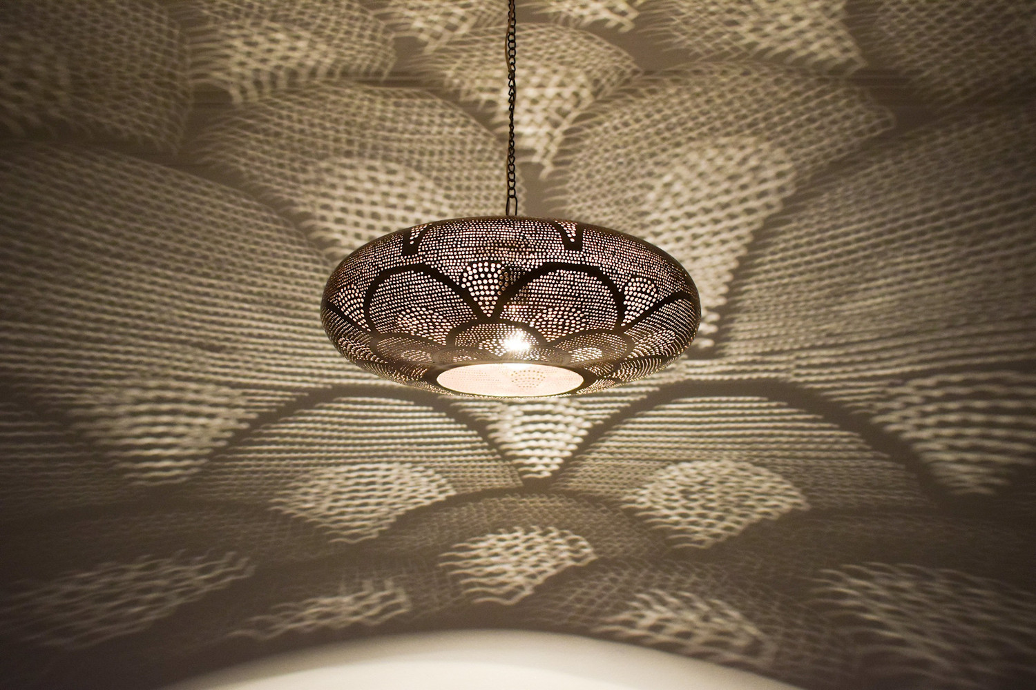 Moroccan brass hanging lamp