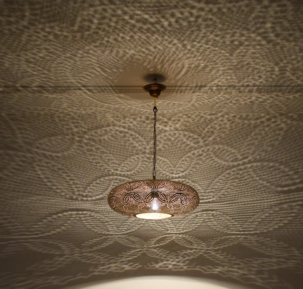 Moroccan hanging brass lamp