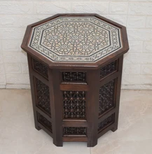 Moucharabieh Inlay Side Table 20 in — detail 1