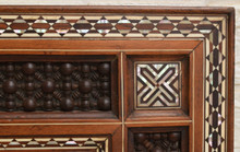 Vintage Landscape Mashrabiya Mirror with Mother of Pearl — view 5