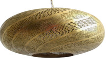 Brass Moroccan Pendant Light 18x7 - Handcrafted Brass - side view