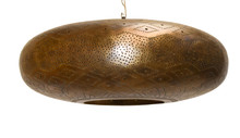 Handmade Moroccan Style Ceiling Lamp – Bronze brass pendant light for kitchen island or foyer, featuring traditional pierced design and boho-inspired ambience.