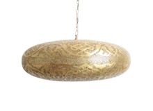 Brass Moroccan Ceiling Pendant Lamp – Elegant hanging light fixture for kitchen islands, dining areas, or foyer spaces, offering warm boho-style illumination.