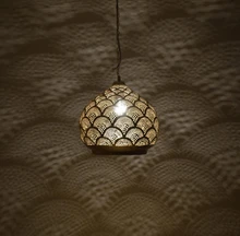 Brass Moroccan outdoor pendant lamp with weather-resistant finish, perfect for hanging as a ceiling light in exterior spaces such as patios and covered porches.