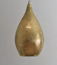 Moroccan style ceiling lamp designed as a brass hanging lantern, ideal for placement above kitchen islands or long counters.