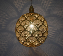 Brass Moroccan Pendant Light for Breakfast Nook - close up