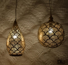 Bohemian brass ceiling fixture for kitchen or living space
