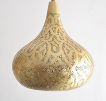 Kitchen island lighting with Moroccan 3-light brass pendant