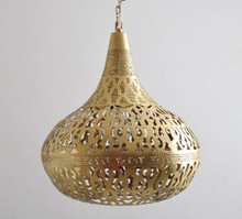 Boho Moroccan 3-light pendant cluster above a kitchen island