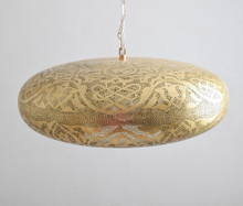 Brass pendant chandelier with 3 Moroccan style lights