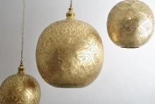 Kitchen island lighting with 3 handmade Moroccan pendants