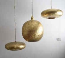 Artisan brass pendant light cluster for kitchen island