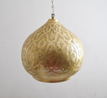 Brass patio chandelier with Moroccan dome cluster design