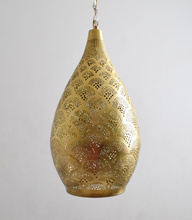 Moroccan outdoor ceiling fixture with brass dome pendants