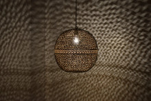 Bronze Brass Moroccan Pendant Light for Kitchen - front view