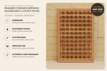 Handmade framed turned spindle lattice panel, made to order by E Kenoz