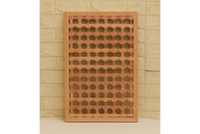 Framed turned spindle lattice panel — full view of the handcrafted wooden panel