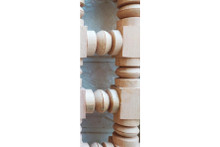 Custom close-weave turned spindle lattice panel — hand-carved Egyptian mashrabiya woodwork