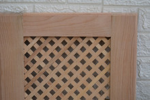 Custom diagonal diamond lattice panel — hand-carved Egyptian mashrabiya woodwork