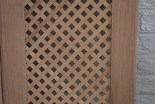 Diagonal diamond lattice panel handcrafted in solid wood