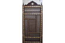 Folding room divider screen — solid wood grain and finish detail