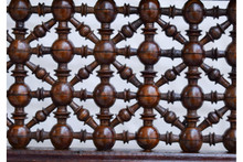 Folding room divider screen — detail of the carved pattern