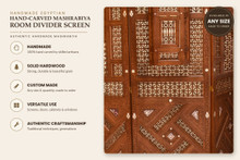 Handmade mashrabiya room divider, made to order by E Kenoz