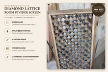 Handmade diamond lattice room divider, made to order by E Kenoz