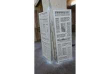 White mashrabiya screen in hand-cut solid wood