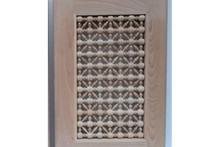 Mashrabiya lattice cabinet doors in hand-cut solid wood