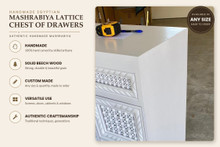 Handmade mashrabiya chest of drawers, made to order by E Kenoz