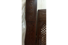 Mashrabiya bed frame and headboard handcrafted in solid wood