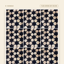 Tumbling-blocks 3D wood mosaic panel tiled across a ceiling — E Kenoz