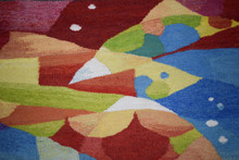 Vintage Handwoven Egyptian Tapestry Wall Hanging 2 FT Folk Art Textile Decor