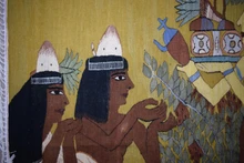 4.9 FT Handwoven Ancient Egyptian Tree Goddess Tapestry -  Kilim Wall Hanging Art