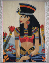 Ancient Egyptian Queen — handwoven Egyptian wool tapestry, 4 ft