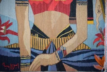 4.0 FT Egyptian Handwoven Queen Portrait - Tapestry Wall Hanging Kilim Art