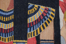 4.0 FT Egyptian Handwoven Queen Portrait - Tapestry Wall Hanging Kilim Art