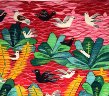 4.2 FT Handwoven Tapestry - Egyptian Wall Hanging Art Kilim - Red Pond Bird