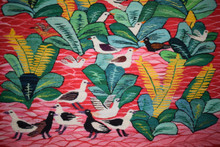 4.2 FT Handwoven Tapestry - Egyptian Wall Hanging Art Kilim - Red Pond Bird
